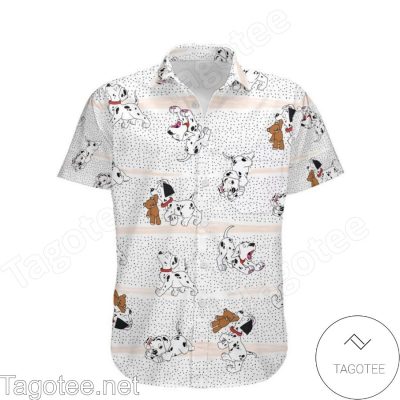 101 Dalmatians Black Polka Dot White Hawaiian Shirt And Short