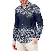 Polynesian NRL North Queensland Cowboys Men's Long Sleeve Button Shirts
