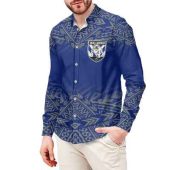 Polynesian NRL Canterbury Bankstown Bulldogs Men's Long Sleeve Button Shirts