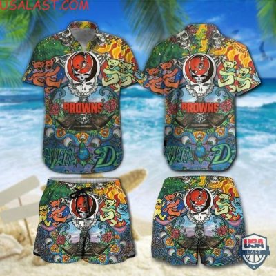 Nfl Cleveland Browns Grateful Dead Bears Hawaiian Shirt And Shorts - Hot Sale 2025