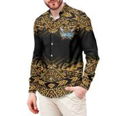 Polynesian NRL Gold Coast Titans Men's Long Sleeve Button Shirts
