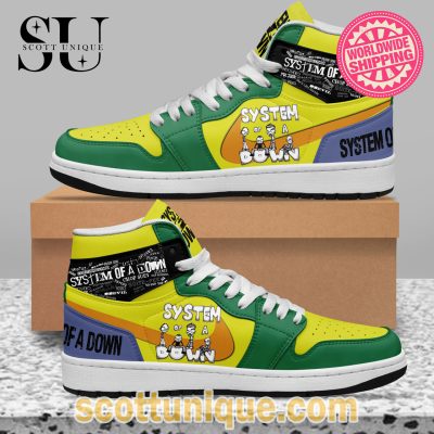 Premium System of a Down Air Jordan High Top Sneakers -Soulcals.com