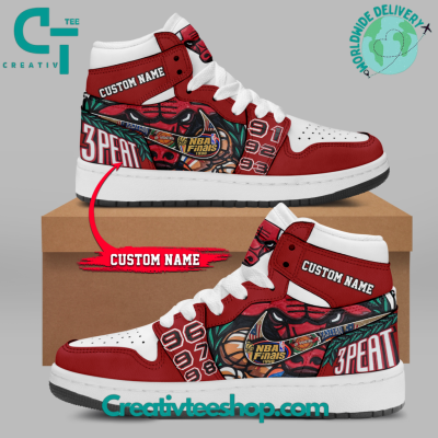 NBA Chicago Bulls 3 Peat Custom Air Jordan 1 Shoes - soulcals.com