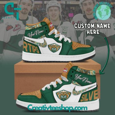 WHL Everett Silvertips Custom Name Air Jordan 1 Sneaker - soulcals.com
