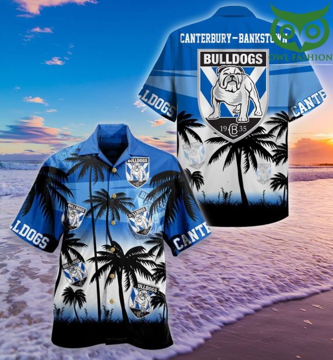 NRL Canterbury-Bankstown Bulldogs Palm Trees Hawaiian Shirt
