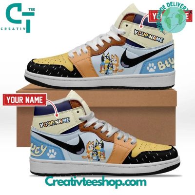Bluey The Heeler Family Colorful Air Jordan 1 Sneaker - soulcals.com