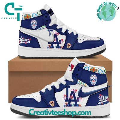 Los Angeles Dodgers MLB Dia De Los Muertos Air Jordan 1 Sneaker - soulcals.com