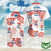 NRL Newcastle Knights Red Leaves White Hawaiian Shirt