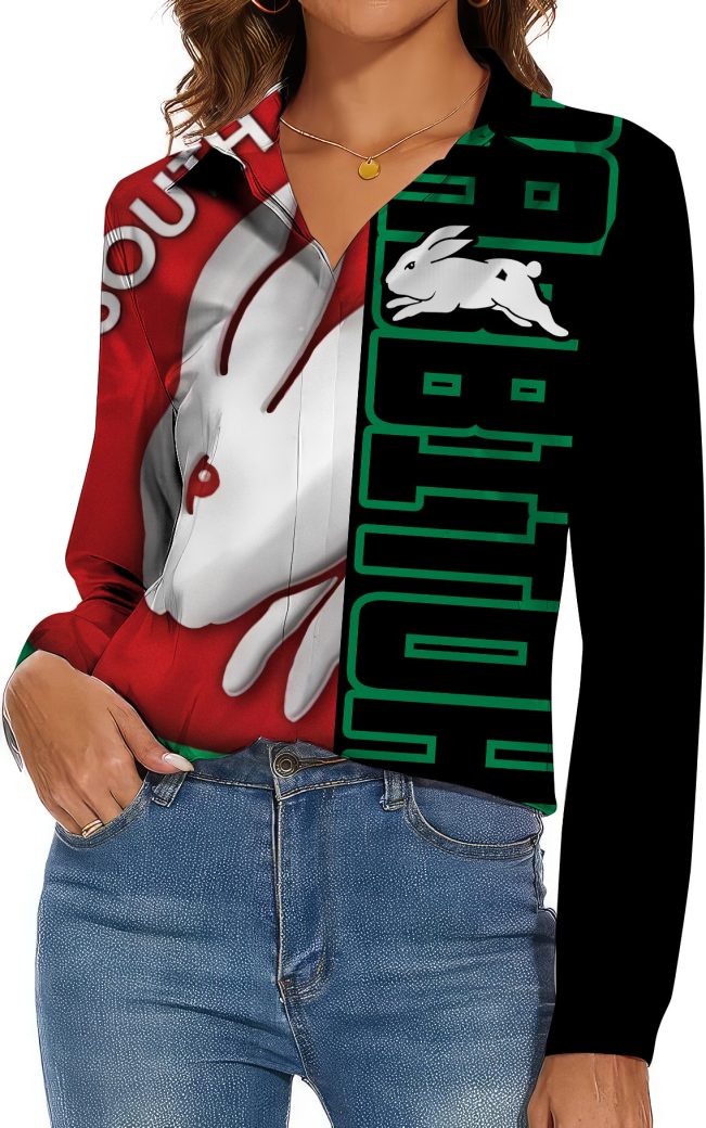 South Sydney Rabbitohs Women's Casual Shirt Personalized Gift For Fans v4