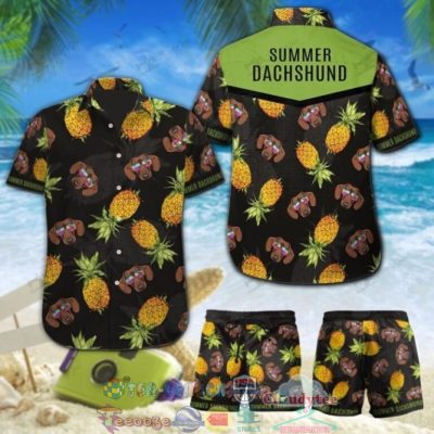 Summer Dachshund Pineapple Hawaiian Shirt And Shorts - Hot Sale 2025