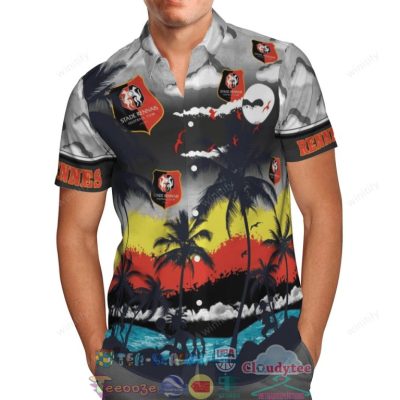 Stade Rennais Fc Palm Tree Hawaiian Shirt Beach Shorts - Hot Sale 2025