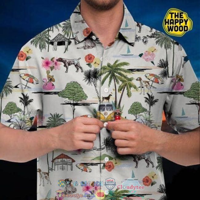 German Shorthaired Pointer Camping Hawaiian Shirt And Shorts - Hot Sale 2025