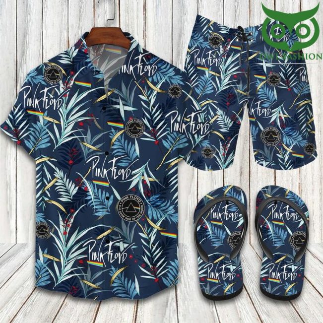 PINK FLOYD leaves tropocaical FLIP FLOPS AND COMBO HAWAII SHIRT SHORTS