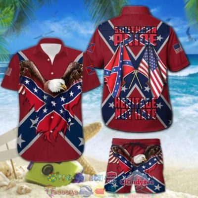 Southern Pride Heritage Not Hate Hawaiian Shirt And Shorts - Hot Sale 2025