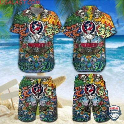 Nfl New England Patriots Grateful Dead Bears Hawaiian Shirt And Shorts - Hot Sale 2025