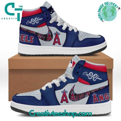 MLB Los Angeles Angels Personalized Air Jordan 1 Sneaker - soulcals.com