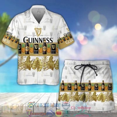 Guinness Beer Tropical Pineapple Hawaiian Shirt Beach Shorts - Hot Sale 2025