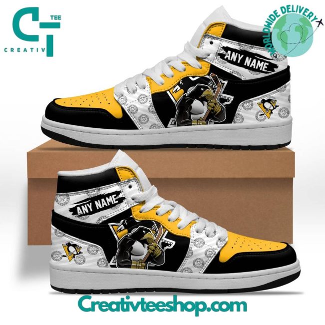 NHL Pittsburgh Penguins Special Team Mascot Design Air Jordan 1 Sneaker - soulcals.com