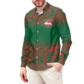 Polynesian NRL South Sydney Rabbitohs Men's Long Sleeve Button Shirts