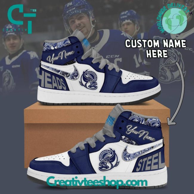 OHL Mississauga Steelheads Air Jordan 1 Sneakers - soulcals.com