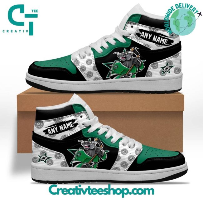 NHL Dallas Stars Special Team Mascot Design Air Jordan 1 Sneaker - soulcals.com