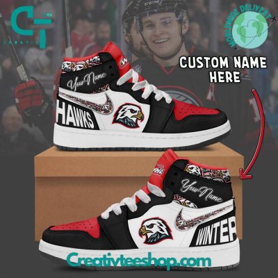 WHL Portland Winterhawks Custom Name Air Jordan 1 Sneaker - soulcals.com