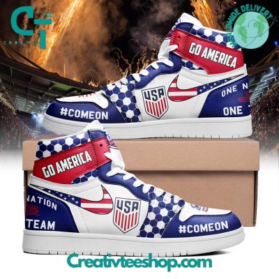 America Soccer Team One Nation One Team Air Jordan 1 Sneaker - soulcals.com