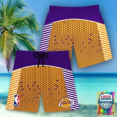 Los Angeles Lakers Nba Hawaiian Shirt Beach Short - Hot Sale 2025