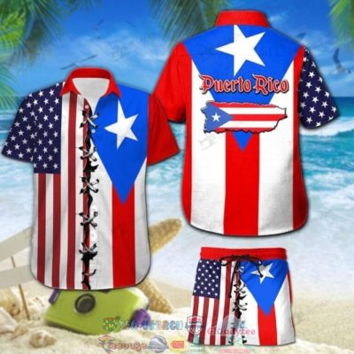 Puerto Rico American Flag Hawaiian Shirt And Shorts - Hot Sale 2025