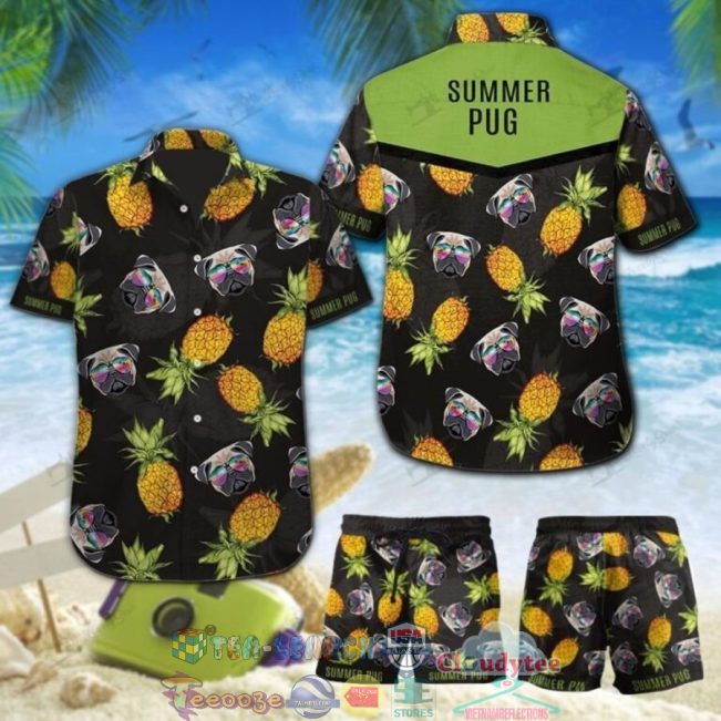 Summer Pug Pineapple Hawaiian Shirt And Shorts - Hot Sale 2025