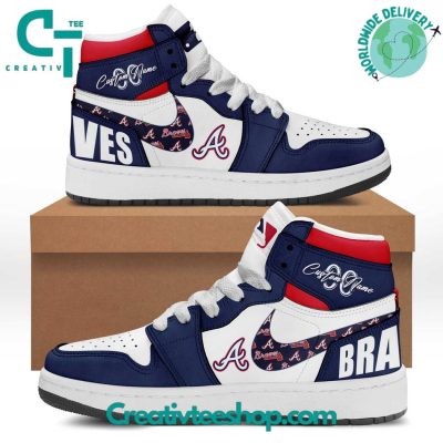 MLB Atlanta Braves Personalized Air Jordan 1 Sneaker - soulcals.com