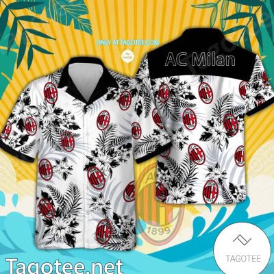 AC Milan Logo Hawaiian Shirt And Shorts - Teesmith