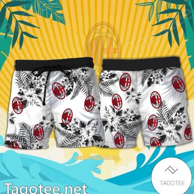 AC Milan Logo Hawaiian Shirt And Shorts - Teesmith