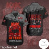 Acdc Rock Band Signatures Pwr Up Black White Hawaiian Shirt And Short A - demo10