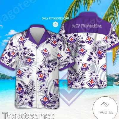 ACF Fiorentina Logo Hawaiian Shirt And Shorts - Teesmith