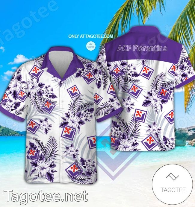 ACF Fiorentina Logo Hawaiian Shirt And Shorts - Teesmith