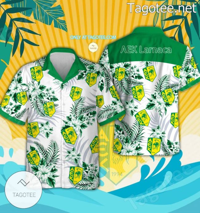 AEK Larnaca Beach Hawaiian Shirt, Shorts - Teesmith