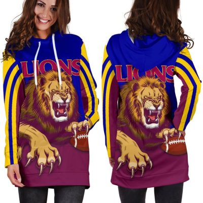 AFL Brisbane Lions Blue Maroon Women Hoodie Dress