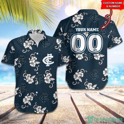 AFL Carlton Blues Custom Name Tribal Hawaiian Shirt