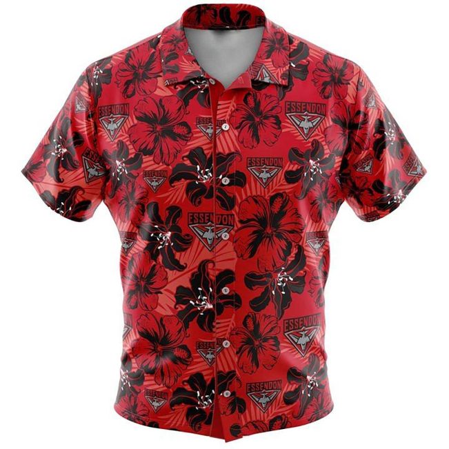 AFL Essendon Bombers Floral Hawaiian Shirt