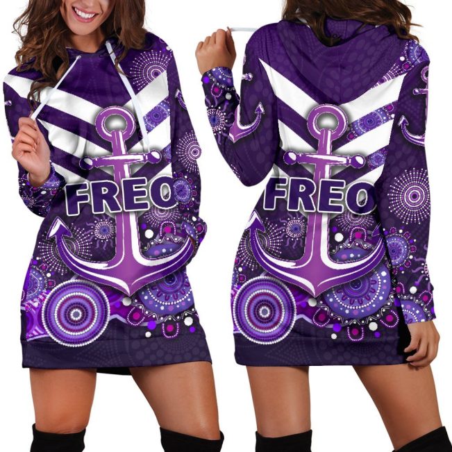AFL Fremantle Dockers Indigenous Purple Women Hoodie Dress V2