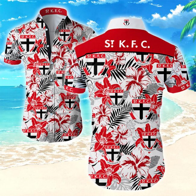 AFL St Kilda Saints Floral Hawaiian Shirt