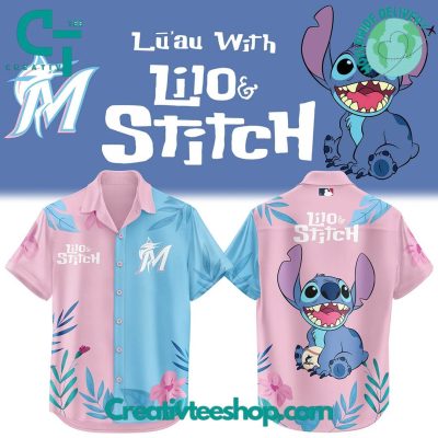 Miami Marlins x Lilo & Stitch Night Special Hawaiian Shirt and Shorts - Teesmith