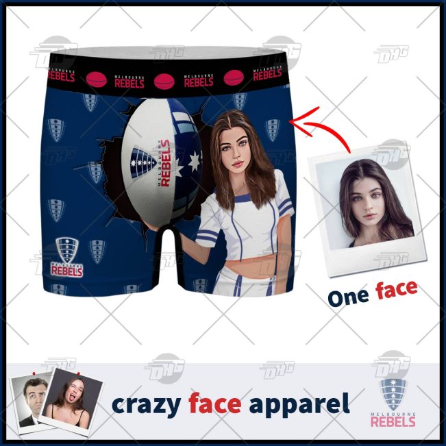 Custom men boxer with face Super Rugby MELBOURNE REBELS personalized gifts for him - OldSchoolThings - Personalize Your Own New & Retro Sports Jerseys, Hoodies, T Shirts