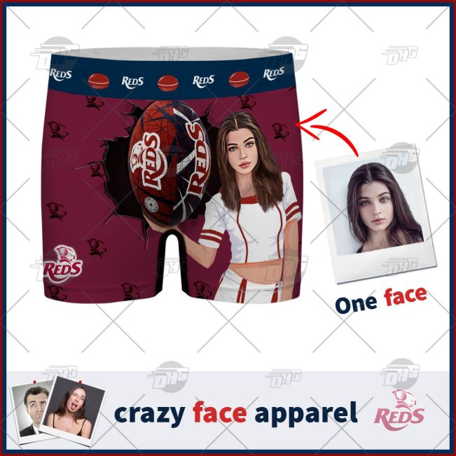 Custom men boxer with face Super Rugby QUEENSLAND REDS personalized gifts for him - OldSchoolThings - Personalize Your Own New & Retro Sports Jerseys, Hoodies, T Shirts
