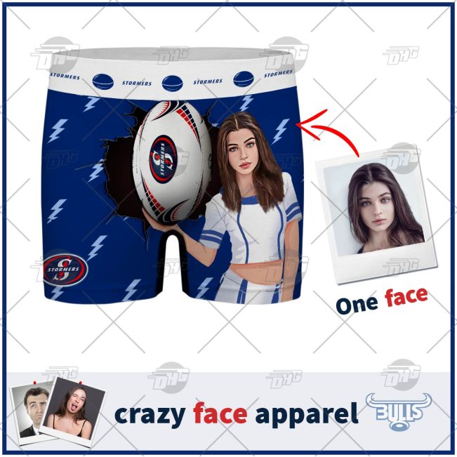 Custom men boxer with face Super Rugby Stormers personalized gifts for him - OldSchoolThings - Personalize Your Own New & Retro Sports Jerseys, Hoodies, T Shirts