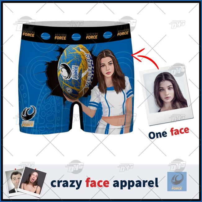 Custom men boxer with face Super Rugby Western Force personalized gifts for him - OldSchoolThings - Personalize Your Own New & Retro Sports Jerseys, Hoodies, T Shirts