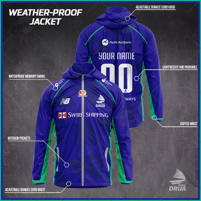 Personalised Super Rugby Fijian Drua Weather Proof Jacket Rain Proof Jacket - OldSchoolThings - Personalize Your Own New & Retro Sports Jerseys, Hoodies, T Shirts