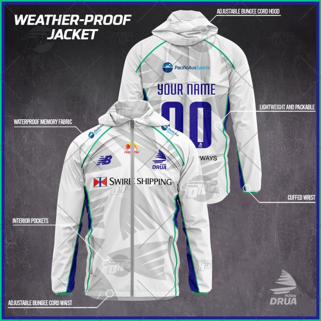 Personalised Super Rugby Fijian Drua Weather Proof Jacket Rain Proof Jacket - OldSchoolThings - Personalize Your Own New & Retro Sports Jerseys, Hoodies, T Shirts