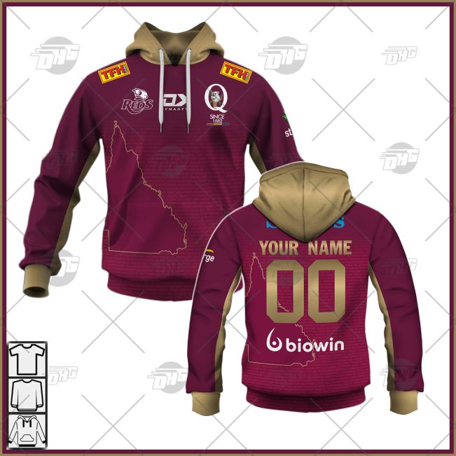 Personalise Super Rugby Queensland Reds 2022 Home Jersey - OldSchoolThings - Personalize Your Own New & Retro Sports Jerseys, Hoodies, T Shirts